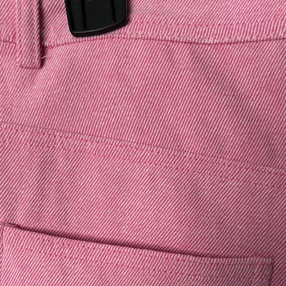 Cloud Ten High Rise Buttonfly Pink & White Pinstriped Denim Short Size L NWT - Picture 8 of 9